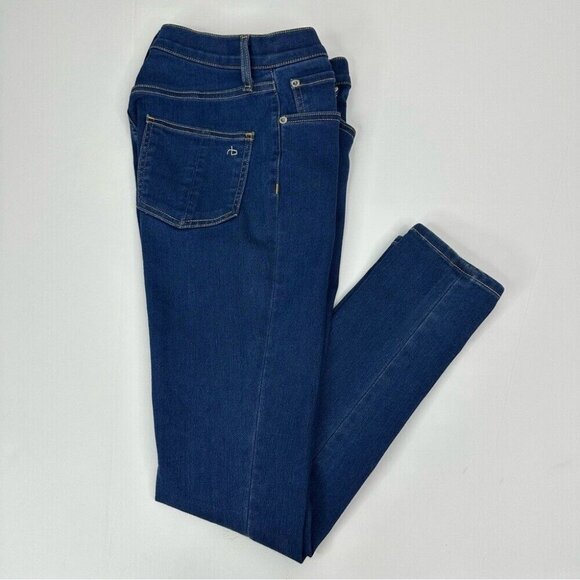 Rag & Bone Women’s Cerulean Blue Mid-Rise Skinny Minimalist Luxury Jeans W26/L27 - Picture 3 of 11